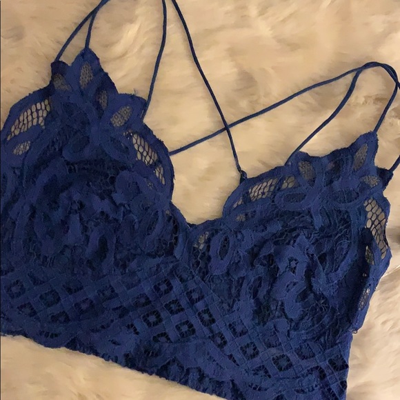 Free People Other - Free people blue lace bra size large